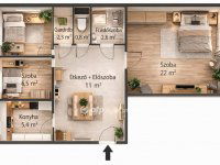 Eladó panellakás, III. kerületben 64.9 M Ft, 1+2 szobás