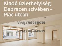 Kiadó üzlethelyiség, Debrecenben 500 E Ft / hó