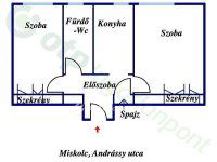 Eladó téglalakás, Miskolcon 36 M Ft, 2 szobás