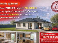 Eladó családi ház, Győrságon 76.5 M Ft, 4 szobás