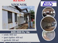Kiadó ipari ingatlan, Szolnokon 600 E Ft / hó, 1 szobás