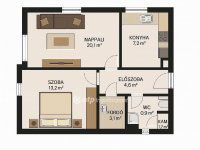 Eladó téglalakás, XXI. kerületben 54.5 M Ft, 2 szobás