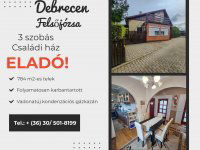 Eladó családi ház, Debrecenben 71.9 M Ft, 3 szobás