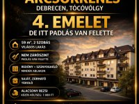 Eladó panellakás, Debrecenben 56.9 M Ft, 2 szobás