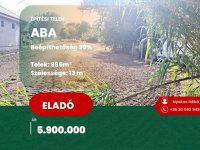 Eladó telek, Abában, Fehérvári utcában 5.9 M Ft