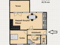 Eladó téglalakás, Cserkeszőlőn 44.54 M Ft, 2 szobás