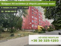 Eladó panellakás, XIX. kerületben 59.9 M Ft, 2+1 szobás