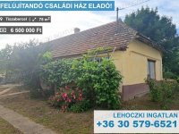 Eladó családi ház, Tiszabercelen 6.5 M Ft, 2 szobás